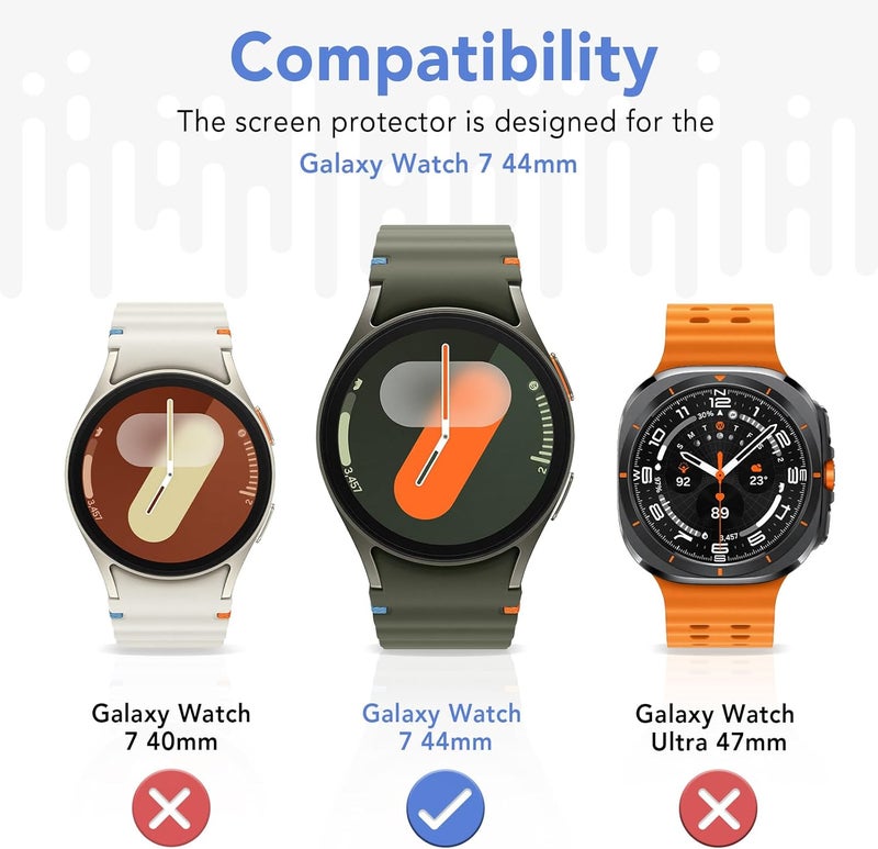 SPGUARD 2 Pack Galaxy Watch 7 44mm Screen Protector,Auto-alignment Installation Kit Accessories Tempered Glass Screen Protector for ONLY Samsung Watch 7 44mm - Image 2